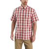 Carhartt Men's Original-Fit Midweight SS Button-Front Plaid Shirt - Medium Regular - Dark Barn Red