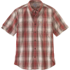 Carhartt Men's Relaxed-Fit Lightweight SS Button-Front Plaid Shirt - XXL Regular - Dark Barn Red