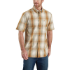Carhartt Men's Relaxed-Fit Lightweight SS Button-Front Plaid Shirt - Small Regular - Oiled Walnut