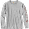 Carhartt Women's WK231 Workwear Sleeve Logo LS T-Shirt - Small - Heather Grey