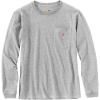 Carhartt Women's WK126 Workwear Pocket LS T-Shirt - Medium - Heather Grey