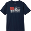 Columbia Boys' PFG Finatic SS Shirt - Medium - Collegiate Navy Fish Flag