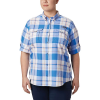 Columbia Women's Super Bahama LS Shirt - Small - Stormy Blue Plaid
