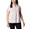 Columbia Women's Silver Ridge Novelty SS Shirt - Small - Bright Poppy Windowpane