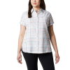 Columbia Women's Silver Ridge Novelty SS Shirt - Small - Light Mint Windowpane