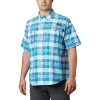 Columbia Men's Super Bahama SS Shirt - Large - Bright Aqua Multi Plaid