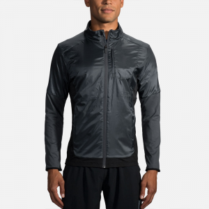 Brooks Fusion Hybrid Jacket Men's Running Apparel Asphalt/Black
