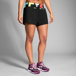 Brooks Chaser 5" Shorts Women's Running Apparel Black/Multi Alpha