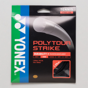 Yonex Poly Tour Strike 16L 1.25 Tennis String Packages Cool Black