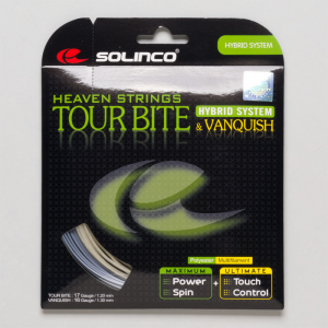 Solinco Tour Bite 17 + Vanquish 16 Hybrid Tennis String Packages