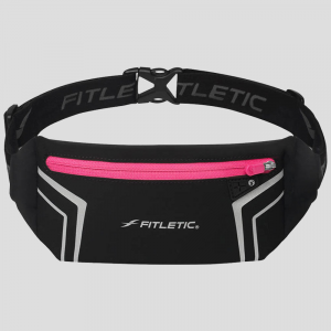 Fitletic Blitz Running Belt Packs & Carriers Black with Pink Zipper