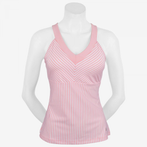 Fila Ruffles & Stripes Stripe Halter Tank Women's Tennis Apparel Light Pink Stripe/Light Pink