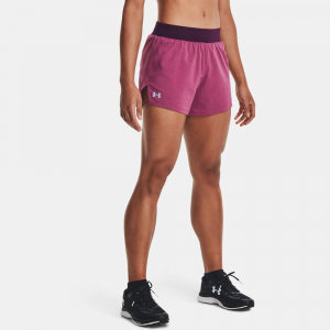 Under Armour Launch "Go Long" 5" Shorts Women's Running Apparel Pink Quartz Full Heather/Polaris Purple