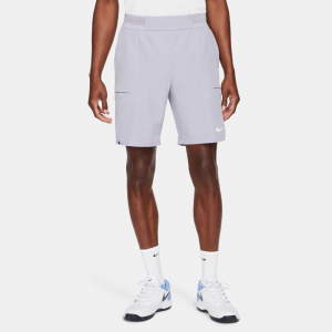 Nike Advantage 9" Shorts Spring 2021 Men's Tennis Apparel Indigo Haze/White