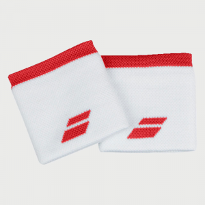 Babolat Logo Wristbands Sweat Bands White/Fiesta Red