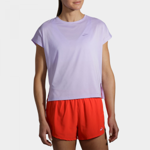 Brooks Sprint Free Short Sleeve Women's Running Apparel Violet Dash