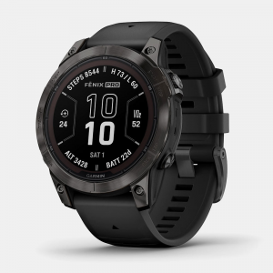 Garmin fenix 7s Pro Sapphire Solar GPS Watch GPS Watches Carbon Gray DLC Titanium with Black Band