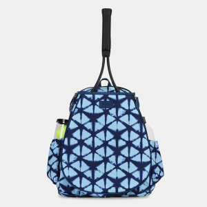Ame & Lulu Game On Tennis Backpack Tennis Bags Blue Shibori