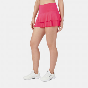 Fila Essentials Tiered Ruffle Skirt Women's Tennis Apparel Pink Glo