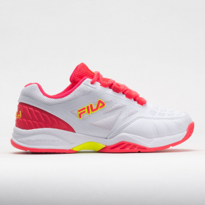 Fila Axilus 2 Energized Junior White/Diva Pink/Safety Yellow Junior Tennis Shoes