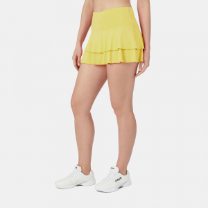 Fila Essentials Tiered Ruffle Skirt Women's Tennis Apparel Limoncello