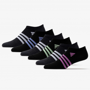 adidas Superlite 3.0 No Show Socks Women's Socks 6-Pack Black/Pulse Lilac Purple/White