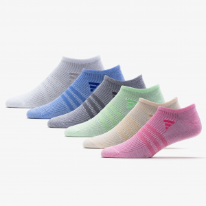 adidas Superlite 3.0 No Show Socks Women's Socks 6-Pack Bliss Pink/Crystal Sand Beige/Semi Green Spark