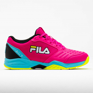 Fila Axilus 3 Junior Pink Glo/Bluefish/Safety Yellow Junior Tennis Shoes