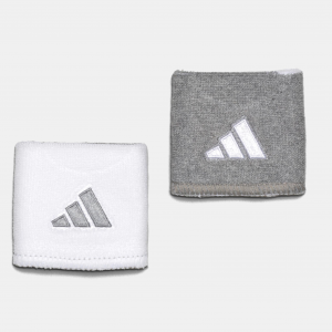 adidas Interval Reversible 2.0 Wristbands Sweat Bands Heather Light Grey/White