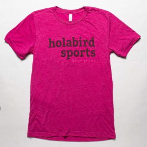 Holabird Sports Baltimore Short Sleeve Tees 2024 Unisex Running Apparel Hot Pink with Maroon/Cool Pink