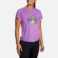 Brooks Distance Graphic Short Sleeve Women's Running Apparel Heliotrope/Banana