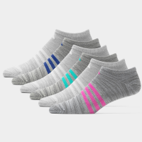 adidas Superlite 6-Pack No Show Women's Socks Grey/White/Screaming Pink