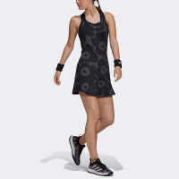 adidas Marimekko Tennis Match Skirt Women's Tennis Apparel Carbon/Black/Gold Metallic