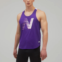 New Balance Printed Fast Flight Singlet Men's Running Apparel Dark Violet