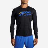 Brooks Distance Graphic Long Sleeve Men's Running Apparel Black/Heritage
