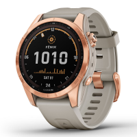 Garmin fenix 7s Solar GPS Watch GPS Watches Rose Gold with Light Sand Band