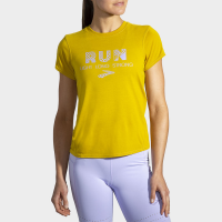 Brooks Distance Graphic Short Sleeve Spring 2022 Women's Running Apparel Golden Hour/Run