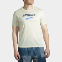 Brooks Distance Graphic Short Sleeve Men's Running Apparel Heather Honeydew/BR Legacy