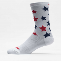 Brooks Tempo Knit In Crew Socks Socks Red & Blue Star/Brooks Run USA