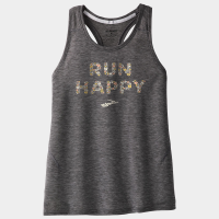 Brooks Distance Graphic Tank Spring 2022 Women's Running Apparel Heather Shadow Grey/Floral