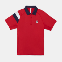 Fila Heritage Essentials Short Sleeve Polo Men's Tennis Apparel Fila Red/Fila Navy/White