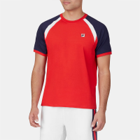 Fila Heritage Essentials Short Sleeve Crew Men's Tennis Apparel Fila Red/Navy/White