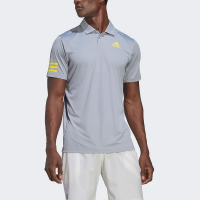 adidas Club 3-Stripe Polo Men's Tennis Apparel Halo Silver/Beam Yellow