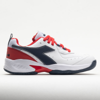 Diadora Blushield Fly 4+ Men's Tennis Shoes White/Blue Corsair/Fiery Red