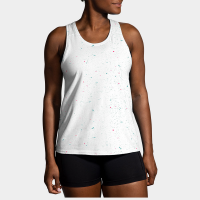 Brooks Distance Tank 2.0 Women's Running Apparel White Speckle Print
