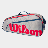 Wilson Junior 3 Pack Tennis Bags Grey EQT/Red