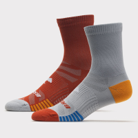 Brooks Ghost Lite Crew Sock 2-Pack Socks Light Grey/Red & Red/Light Grey