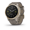 Garmin fenix 6s Pro Sapphire Premium Bands GPS Watch GPS Watches Light Gold-tone with Shale Gray Leather Band