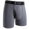 2UNDR Swing Shift 6" Boxer Briefs Running Apparel Grey/Black