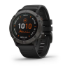 Garmin fenix 6x Pro Solar DLC GPS Watch GPS Watches Titanium Carbon Gray with Black Band